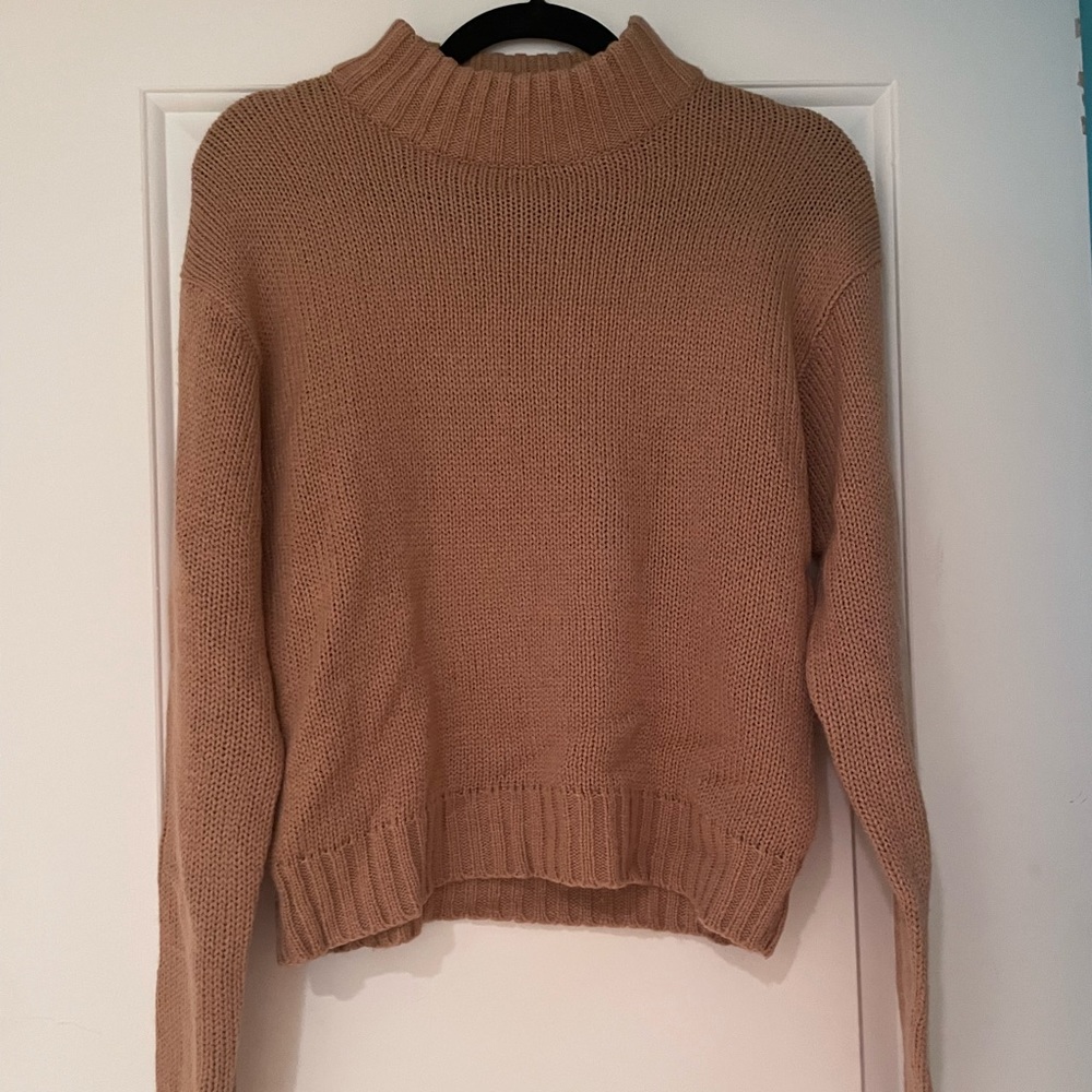 Blue notes brown mock neck sweater